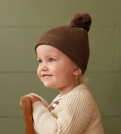 Nature Baby | Alpine Pom Pom Beanie | Acorn Marl
