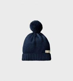 Nature Baby | Alpine Pom Pom Beanie | Navy New In Baby