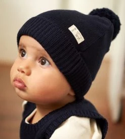 Nature Baby | Alpine Pom Pom Beanie | Navy New In Baby