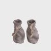 Baby + Child Nature Baby | Cotton Booties | Grey Marle Stripe