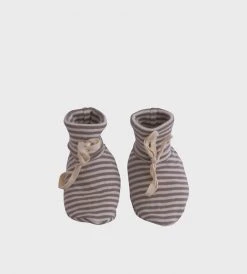 Baby + Child Nature Baby | Cotton Booties | Grey Marle Stripe