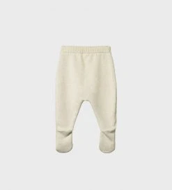 Nature Baby | Cotton Knit Footed Romper | Oatmeal Marl