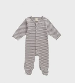 Baby + Child Nature Baby | Cotton Stretch & Grow One Piece | Grey Marle Stripe