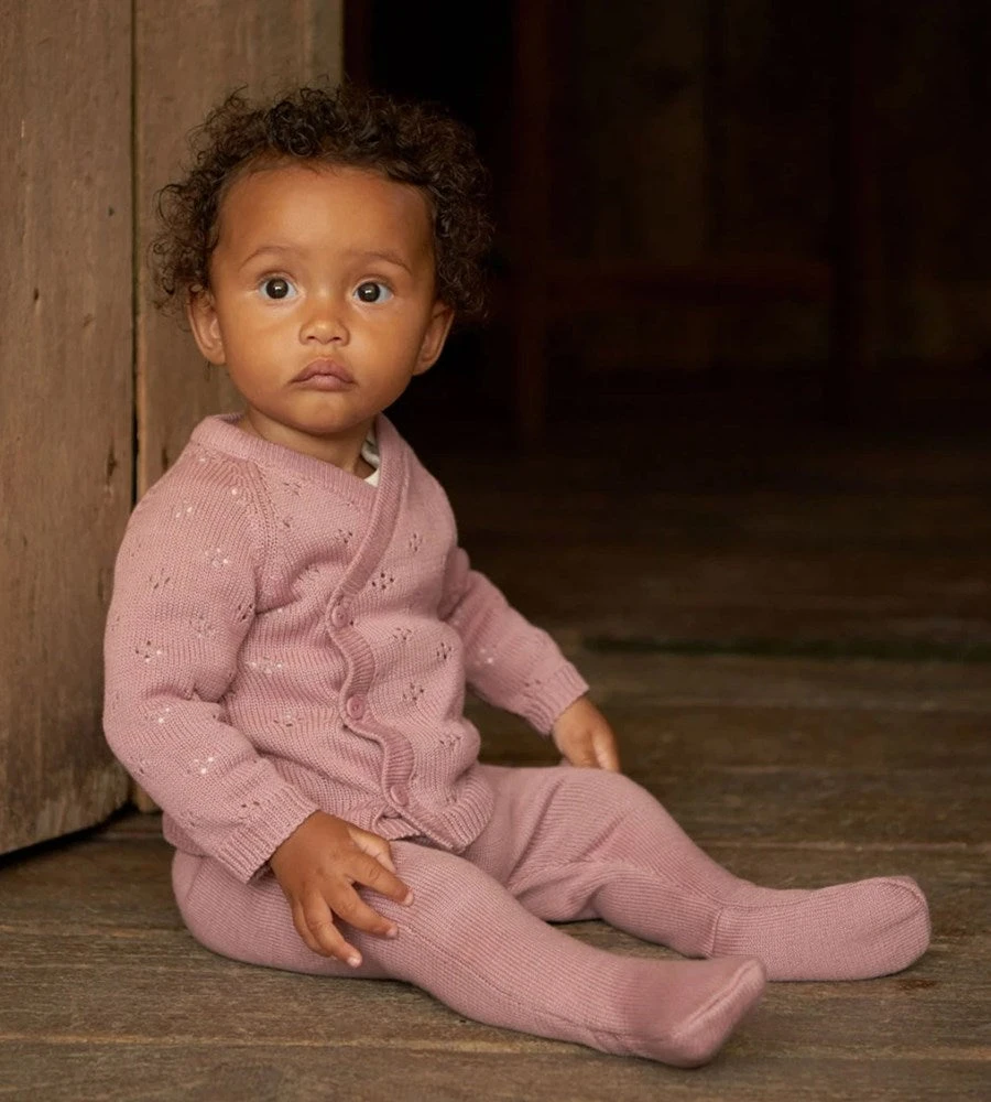 Nature Baby | Footed Rompers Cotton Knit | Woodrose Baby + Child