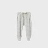 Nature Baby | Footed Rompers | Grey Marl Stripe