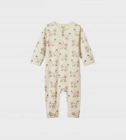 Nature Baby | Henley Pyjama Suit | Fox Sleepwear Print
