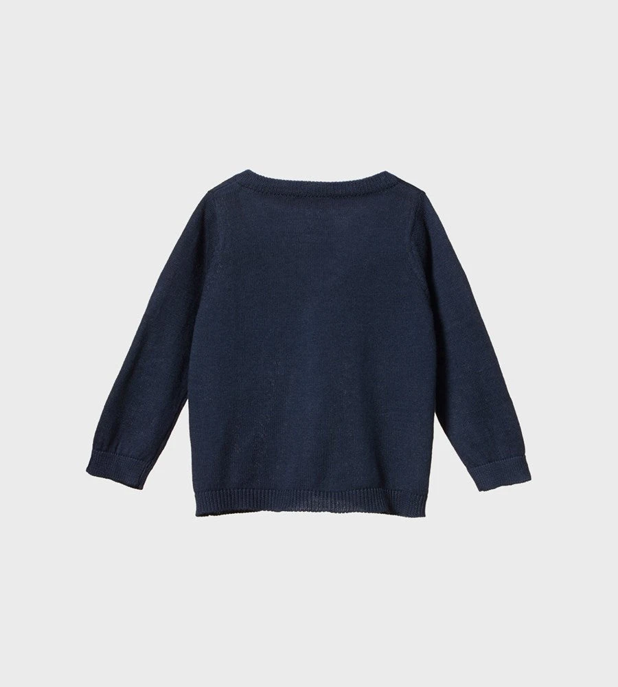 Nature Baby | Light Cotton Knit Cardigan | Navy