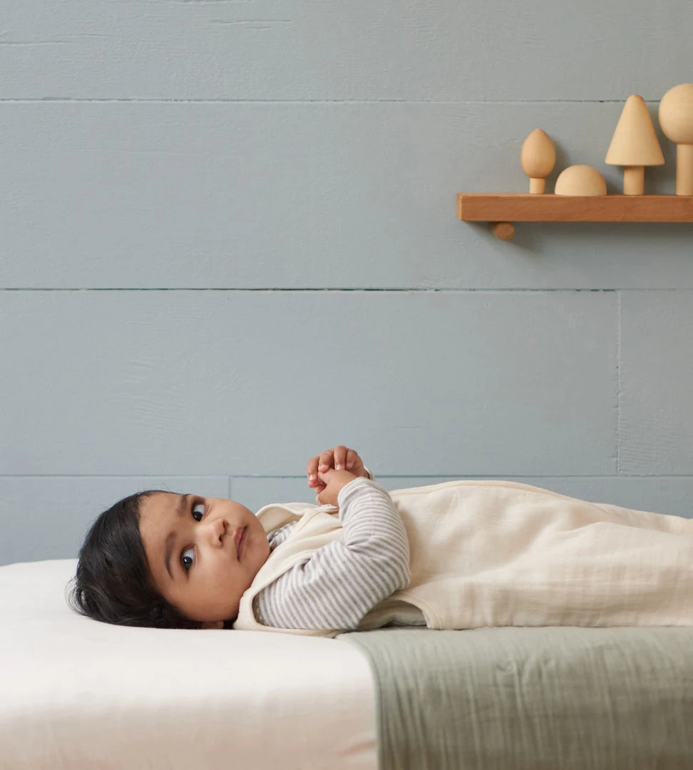 Nature Baby | Long Sleeve Bodysuit | Grey Marl Stripe Baby + Child