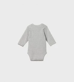 Nature Baby | Long Sleeve Bodysuit | Grey Marl Stripe Baby + Child