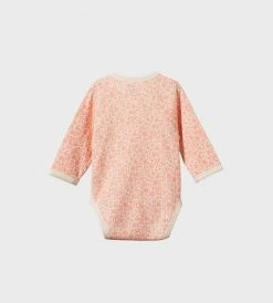 Nature Baby | Long Sleeve Kimono Bodysuit | Willow Daphne Print Baby + Child