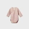 Baby + Child Nature Baby | Long Sleeve Pointelle Kimono Bodysuit | Rose Bud