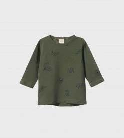 Nature Baby | Long Sleeve River Tee | Oak Leaf Thyme Print