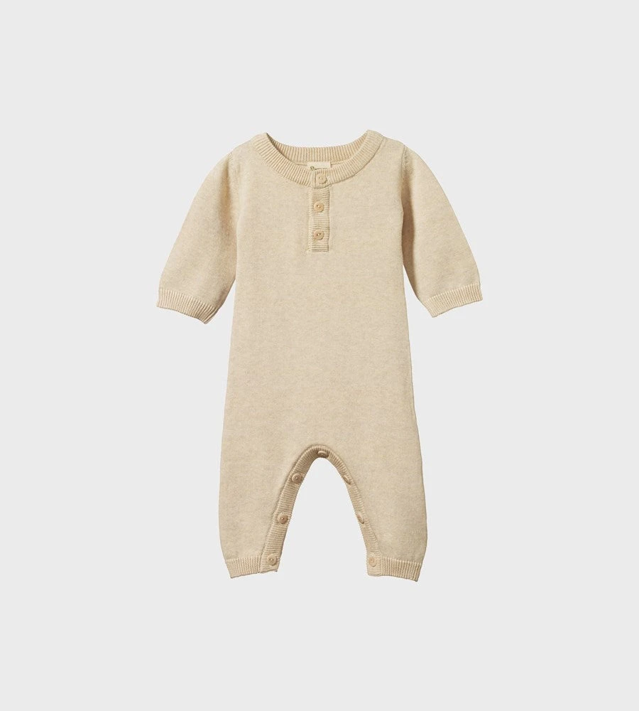 Nature Baby | Lou Suit Cotton Knit | Oatmeal Marl