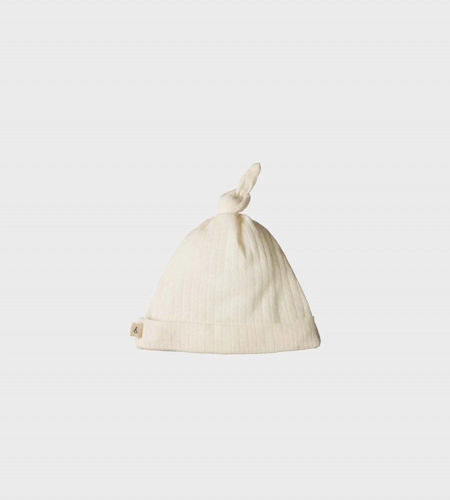 Nature Baby | Mer Ess Knotted Beanie Pointelle | Natural Baby + Child