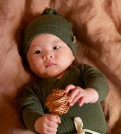 Nature Baby | Mer Ess Knotted Beanie Pointelle | Thyme Baby + Child