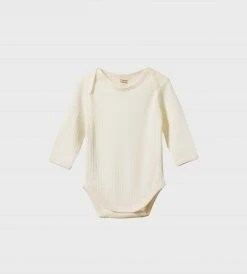 Baby + Child Nature Baby | Mer Ess Long Sleeve Bodysuit Pointelle | Natural
