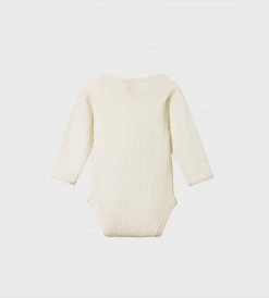 Baby + Child Nature Baby | Mer Ess Long Sleeve Bodysuit Pointelle | Natural
