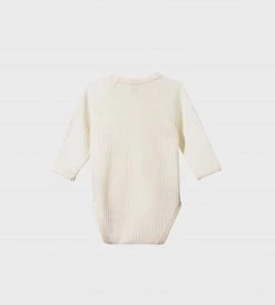 Nature Baby | Mer Ess Long Sleeve Kimono Bodysuit Pointelle | Natural