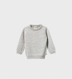 Nature Baby | Merino Knit Pullover Jumper | Light Grey Marl