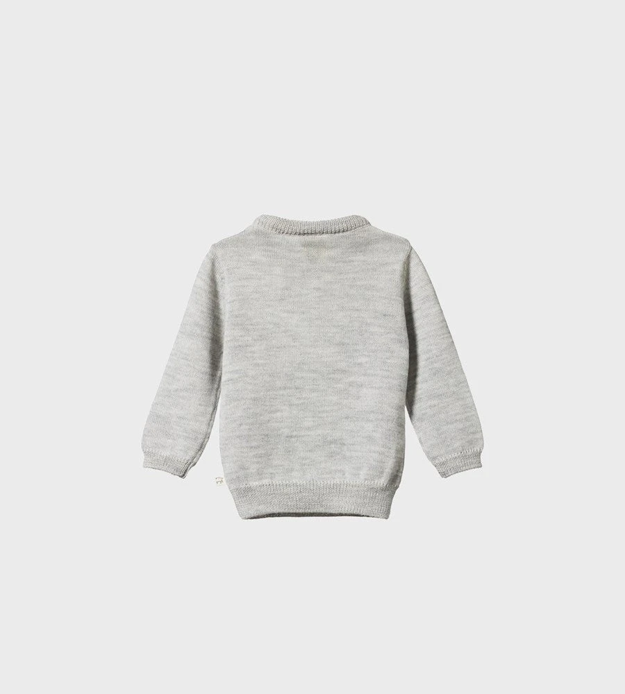 Nature Baby | Merino Knit Pullover Jumper | Light Grey Marl