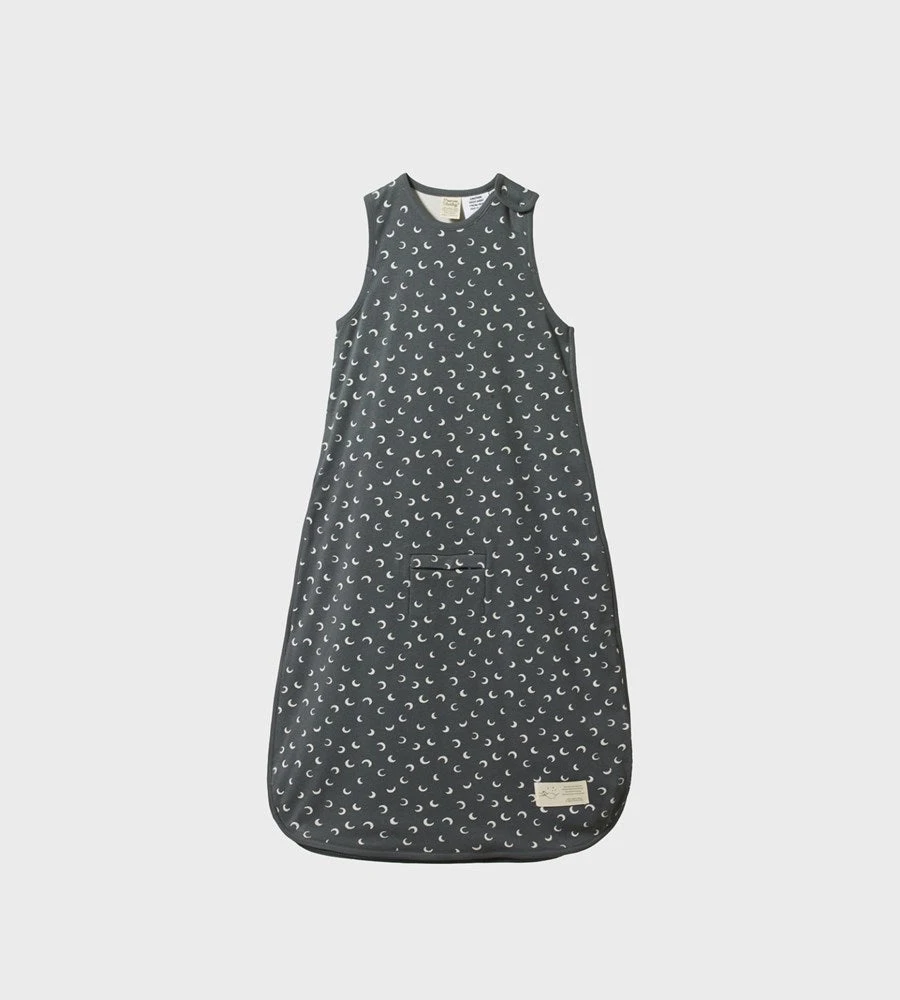 Nature Baby | Organic Cotton & Merino Sleeping Bag | Mini Crescent Moon Grey Print