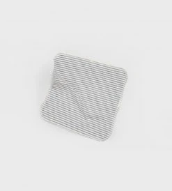 Nature Baby | Organic Jersey Face Cloth | Pack Of 10 | Natural / Grey Marl Stripe