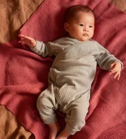 Nature Baby | Pointelle Kimono Stretch & Grow One Piece | Moonrise Baby + Child