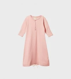 Baby + Child Nature Baby | Pointelle Sleeping Gown | Rose Bud