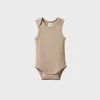 Baby + Child Nature Baby | Singlet Bodysuit Pointelle | Nougat