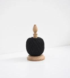 Heaven In Earth Homewares Oak String Tidy With Blade Cutter | Black String
