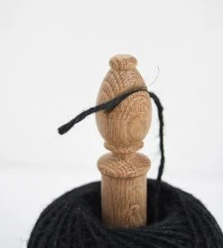 Heaven In Earth Homewares Oak String Tidy With Blade Cutter | Black String