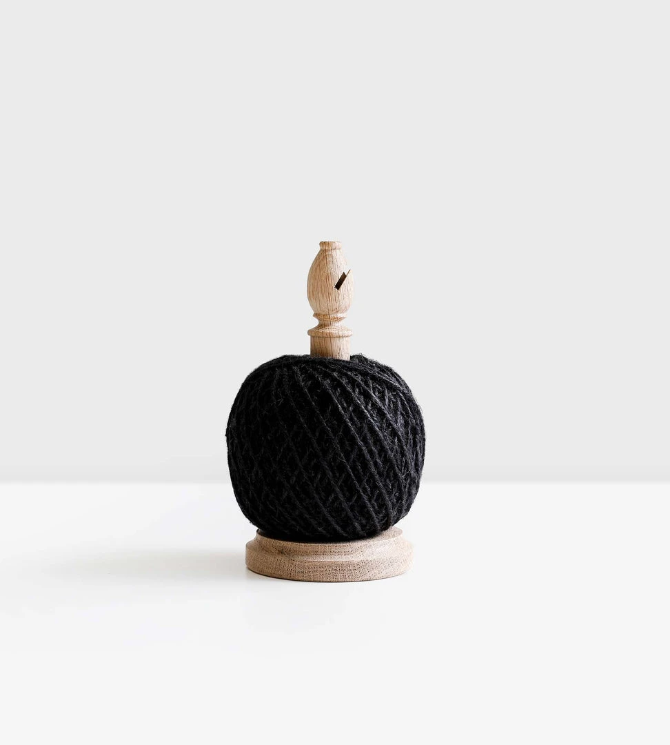 Heaven In Earth Homewares Oak String Tidy With Blade Cutter | Black String