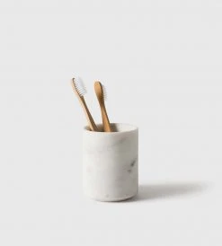 Citta Ora Marble Toothbrush Holder | White