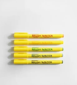 Homewares Penco | Brush Writer Pen | Set Of 5 Assorted Colours