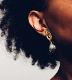 Released From Love | Cast Freshwater Pearl Drop Earrings 002 | Gold Vermeil With Sterling Silver