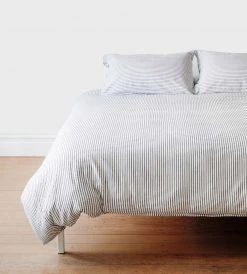 Seneca | Classic Ticking Stripe Duvet Set | Black