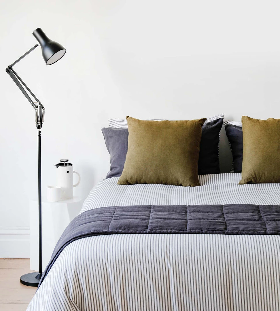 Seneca | Classic Ticking Stripe Duvet Set | Black