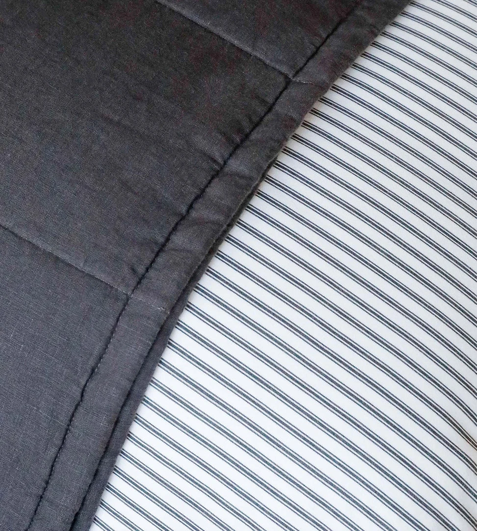 Seneca | Classic Ticking Stripe Duvet Set | Black