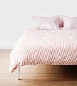 Seneca | Classic Ticking Stripe Duvet Set | Red