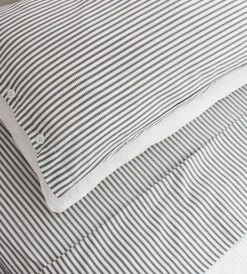 Seneca | Classic Ticking Stripe Duvet Set | Black