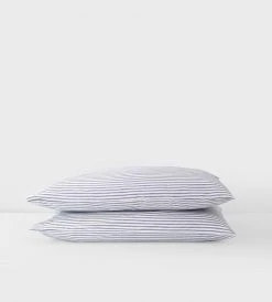 Seneca | Classic Ticking Stripe Standard Pillowcase Pair | Navy Homewares