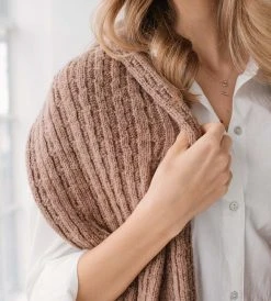 Sophie | Cosy Cable Scarf | Mink New In Fashion