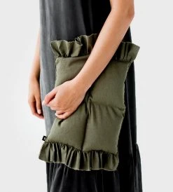 Sophie | Frills Wheat Bag | Khaki Fashion + Beauty