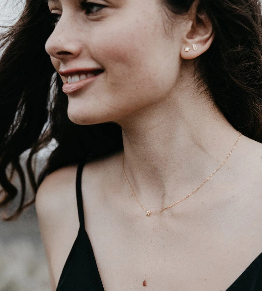 Fashion + Beauty Sophie | Little Letter Necklace | Gold