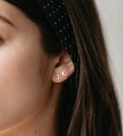 Fashion + Beauty Sophie | Little Letter Earrings | Gold