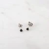 Sophie | Mini Rock Studs Black Earrings | Silver Fashion + Beauty