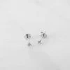 Sophie | Mini Rock Studs Clear Earrings | Silver
