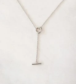 Sophie | Thread Bar Necklace | Silver Fashion + Beauty