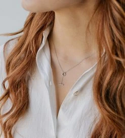 Sophie | Thread Bar Necklace | Silver Fashion + Beauty