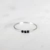 Fashion + Beauty Sophie | Three Rock Ring Black | Silver